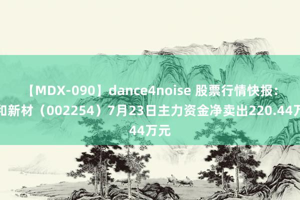 【MDX-090】dance4noise 股票行情快报：泰和新材（002254）7月23日主力资金净卖出220.44万元