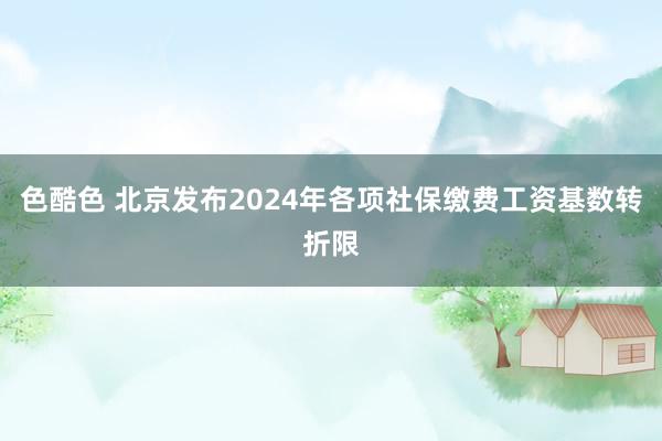 色酷色 北京发布2024年各项社保缴费工资基数转折限