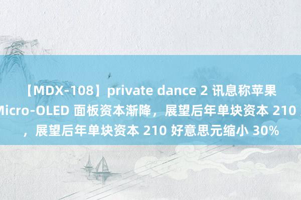 【MDX-108】private dance 2 讯息称苹果 Vision Pro 头显 Micro-OLED 面板资本渐降，展望后年单块资本 210 好意思元缩小 30%