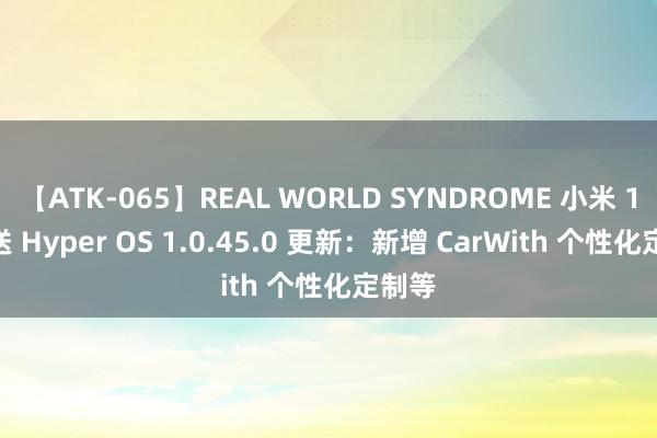 【ATK-065】REAL WORLD SYNDROME 小米 14 推送 Hyper OS 1.0.45.0 更新：新增 CarWith 个性化定制等